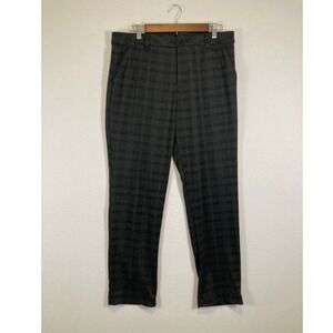 Lee Straight Leg Trousers Women 14M Grey Plaid Mid Rise Regular Professional